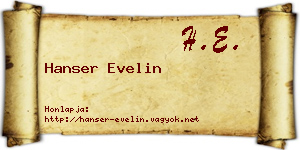 Hanser Evelin névjegykártya